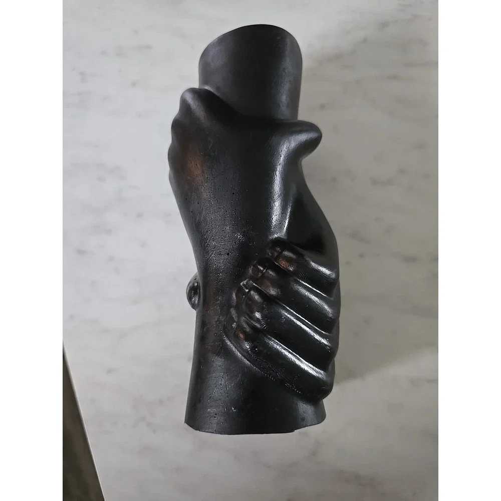 Resin Vase Hands Wrapped Around It. Black. Decoration  Gift.‎ 573